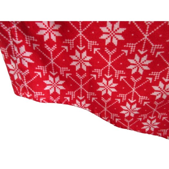 Lands End Red White Snowflake Flannel Button Up Nightshirt GUC Ladies 1X Long - Picture 12 of 16
